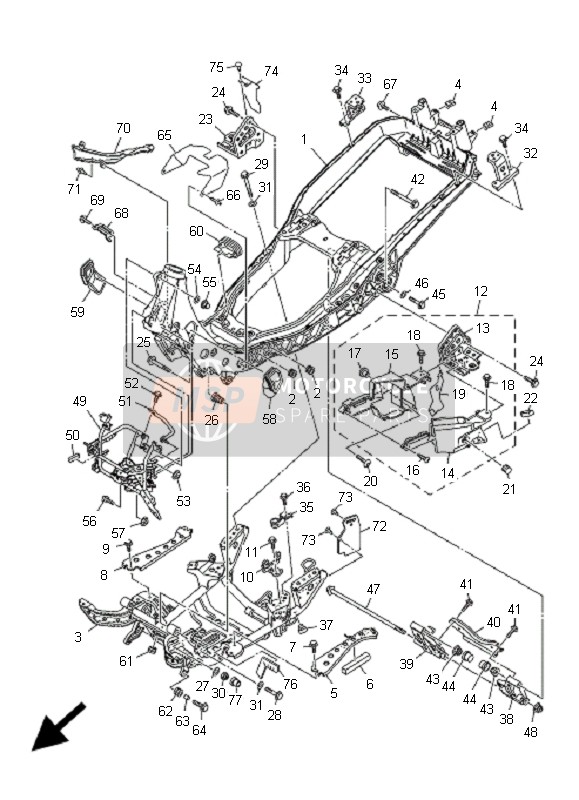 901761000100, Ecrou Borgne, Yamaha, 2